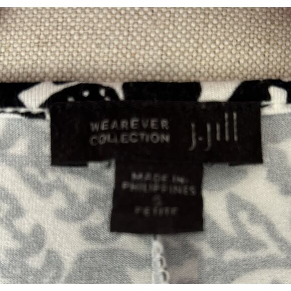 J. Jill Wearever Collection Petites Black Print Rayon Stretch Dress Womens PS SP - Picture 5 of 7